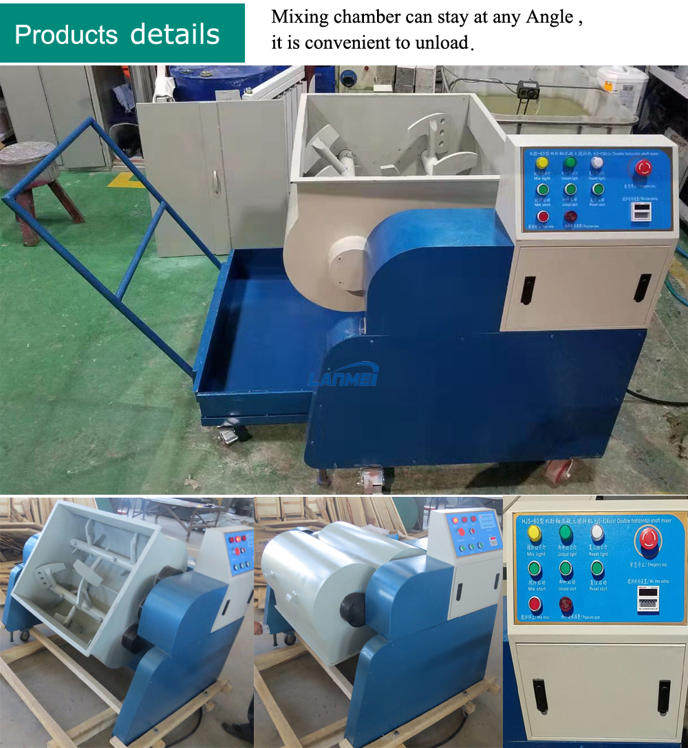 China HJS-60 Eixo gêmeo Paddle Lab Concrete Mixer