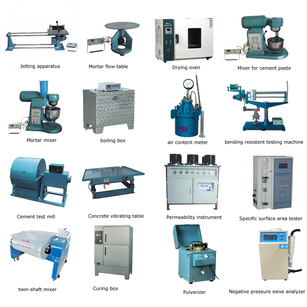 Equipamento de laboratório para concreto de cimento