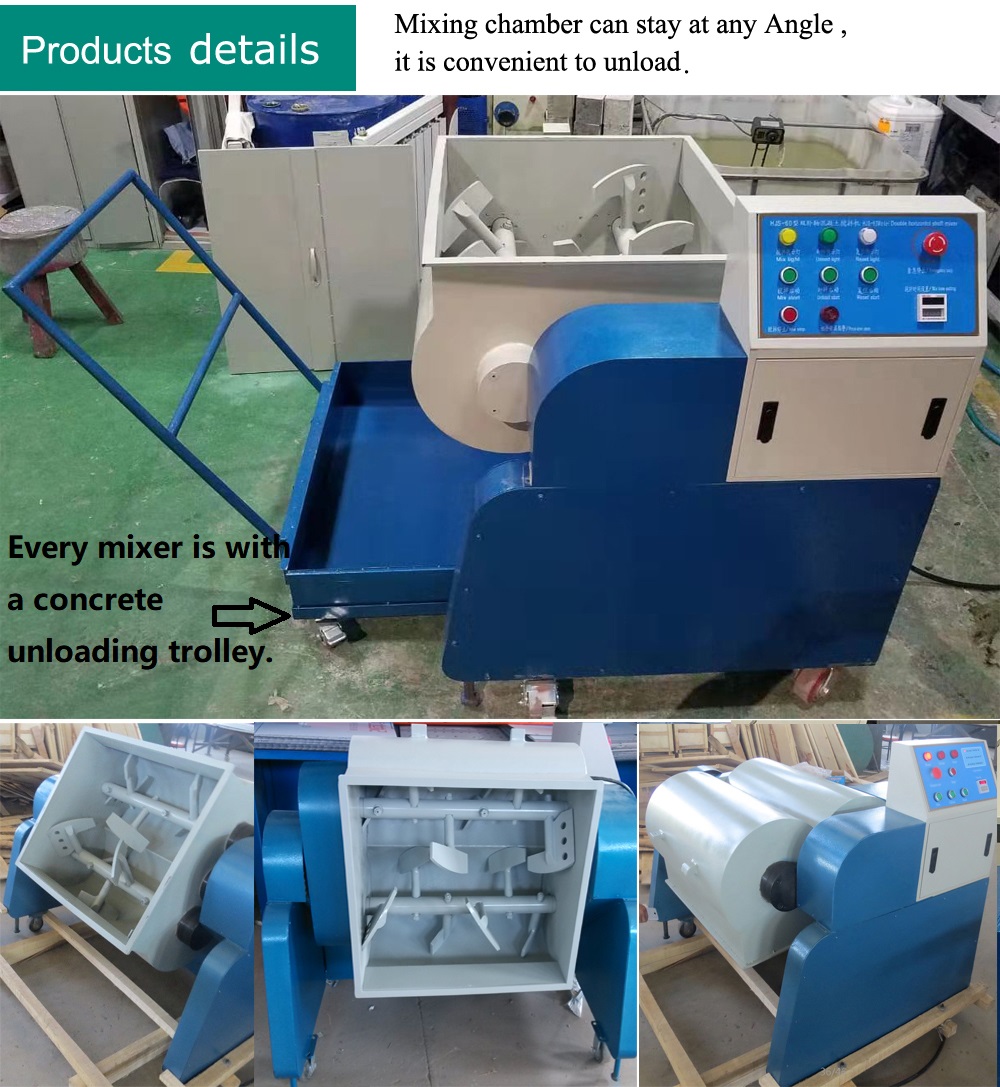 Uso de laboratório Misturador de concreto de eixo duplo